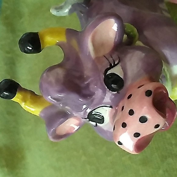 Vintage Thames 1930s Pottery Hand Painted Purple Cow - Picture 7 of 9